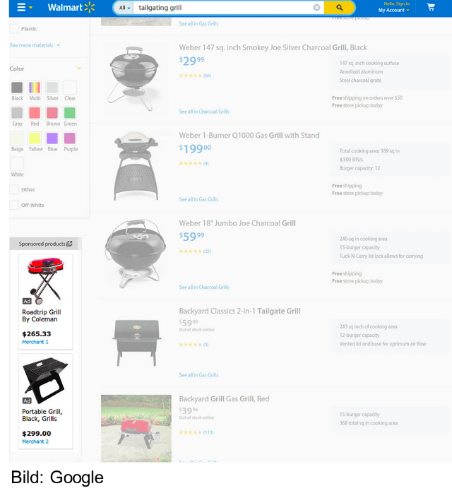Adsense for Shopping: Google Product Listing Ads für Drittseiten. Beispiel Walmart