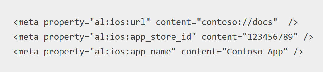 App Links: Meta-Informationen