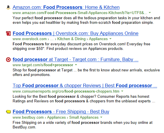 Bing testet Favicons auf seinen SERPs.