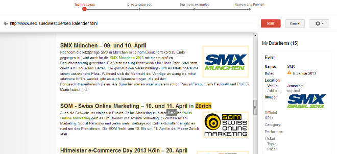Google Data Highlighter