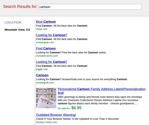 Gefälschte Suchergebnisse