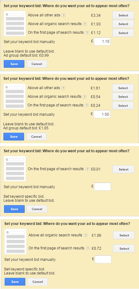 Google AdWords: neue Benutzeroberfläche für Gebote