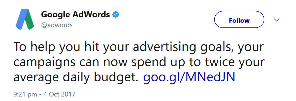 Google: Tagesbudget kann zukünftig bis zum Doppelten überzogen werden