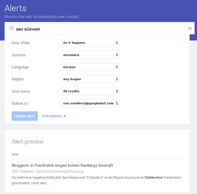 Google Alerts im neuen Gewand