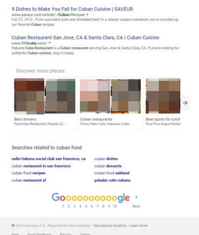 Google: 'Discover more places' auf dem Desktop