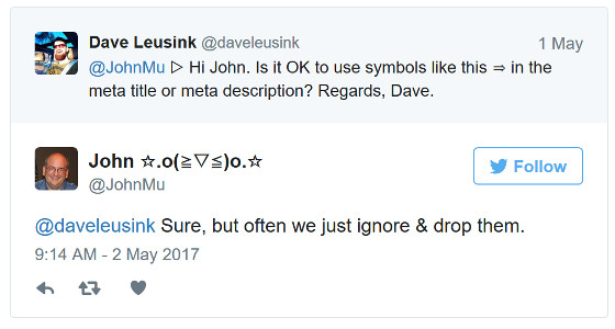 Google entfernt manchmal Sonderzeichen aus Titel und Description