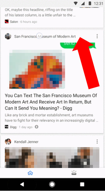 Google-Feed: für Hintergrundinformationen einfach auf die Überschrift einer Karte klicken