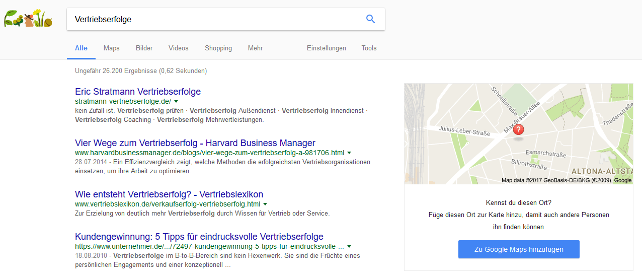Google fragt nach Orten