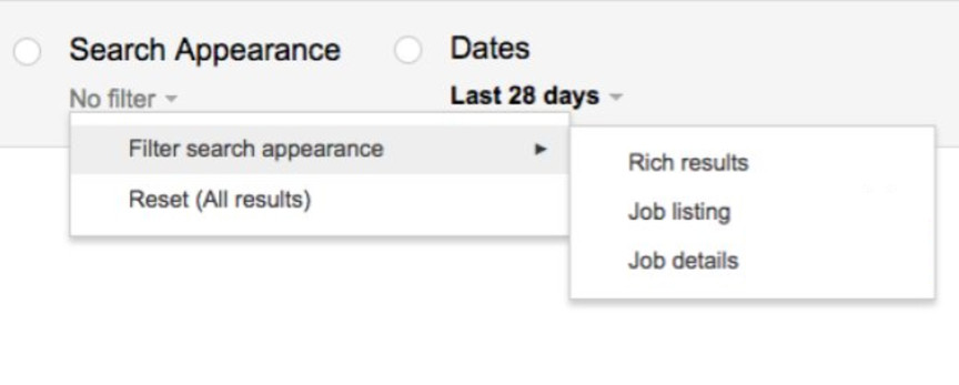 Google Search Console: neuer Filter für die Jobsuche