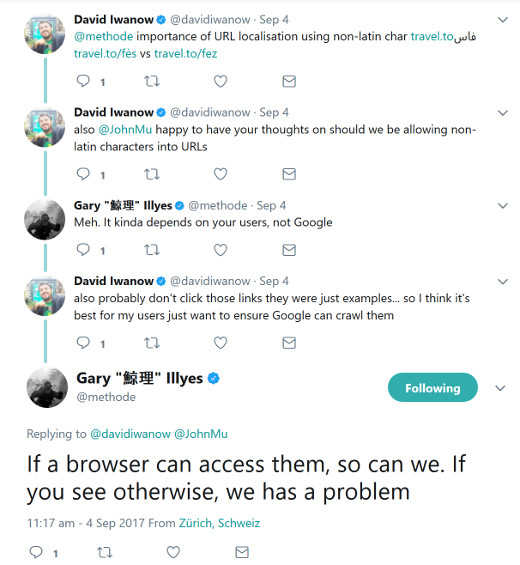 Google: kein Problem mit nichtlateinischen Zeichen