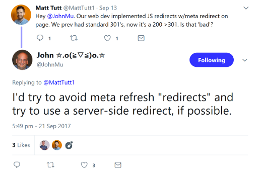 Google: keine Meta Refrehes verwenden