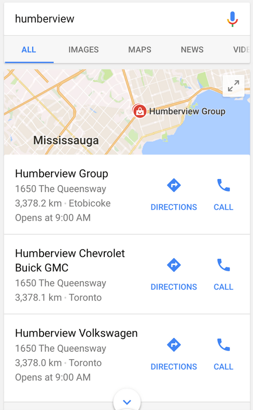 Google: Local Pack in der mobilen Suche