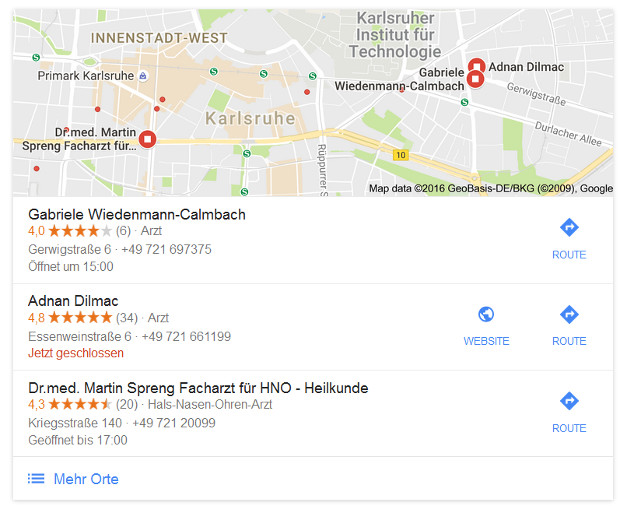 Google: Local Pack mit neuen Icons