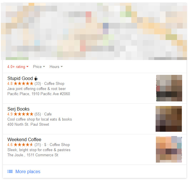 Google: Emoji im Local Pack