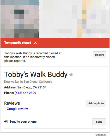 Google My Business: "Vorübergehend geschlossen"