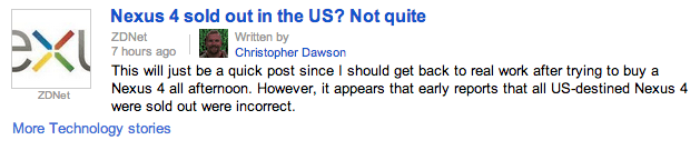 Google News: Snippets mit veränderter Authorship