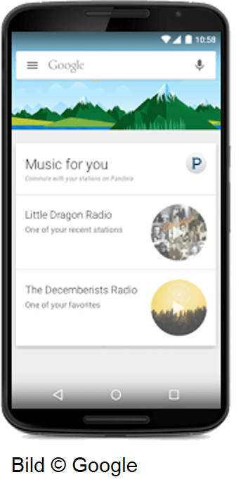 Google Now integriert Apps