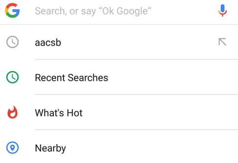 Google Now: erweitertes Dropdown-Menü