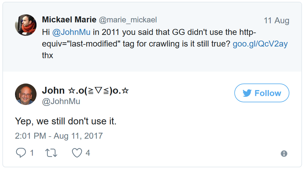 Google ignoriert das 'Last Updated' Meta-Tag