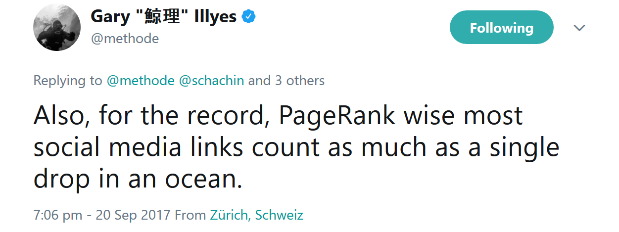 Google: Social Links zählen nicht viel