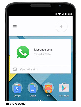 Google versendet WhatsApp-Nachrichten