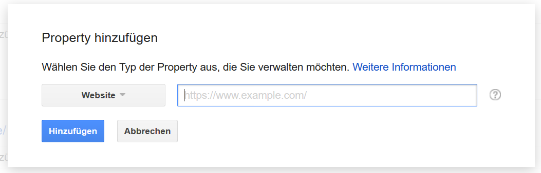 GSC: Property hinzufügen - Formular