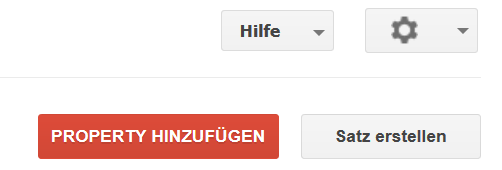 Google Search Console: Button 'Property hinzufügen'