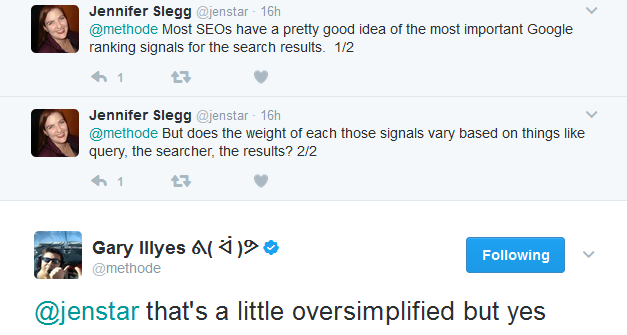 Google: unterschiedliche Gewichtung von Rankingfaktoren