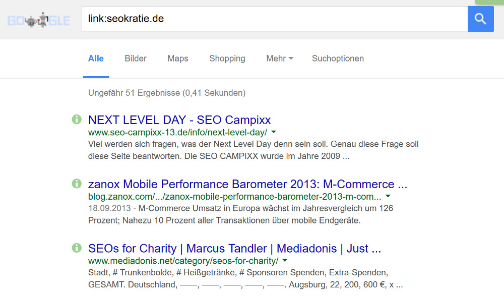 link-Abfrage nach seokratie.de