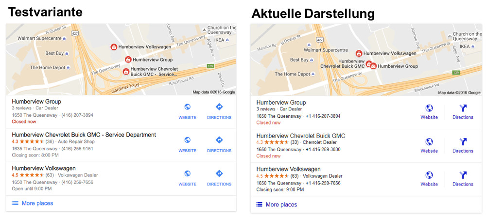 Google: Local Pack auf Desktop nähert sich der mobilen Suche an