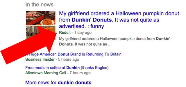 Reddit in Google News-Box