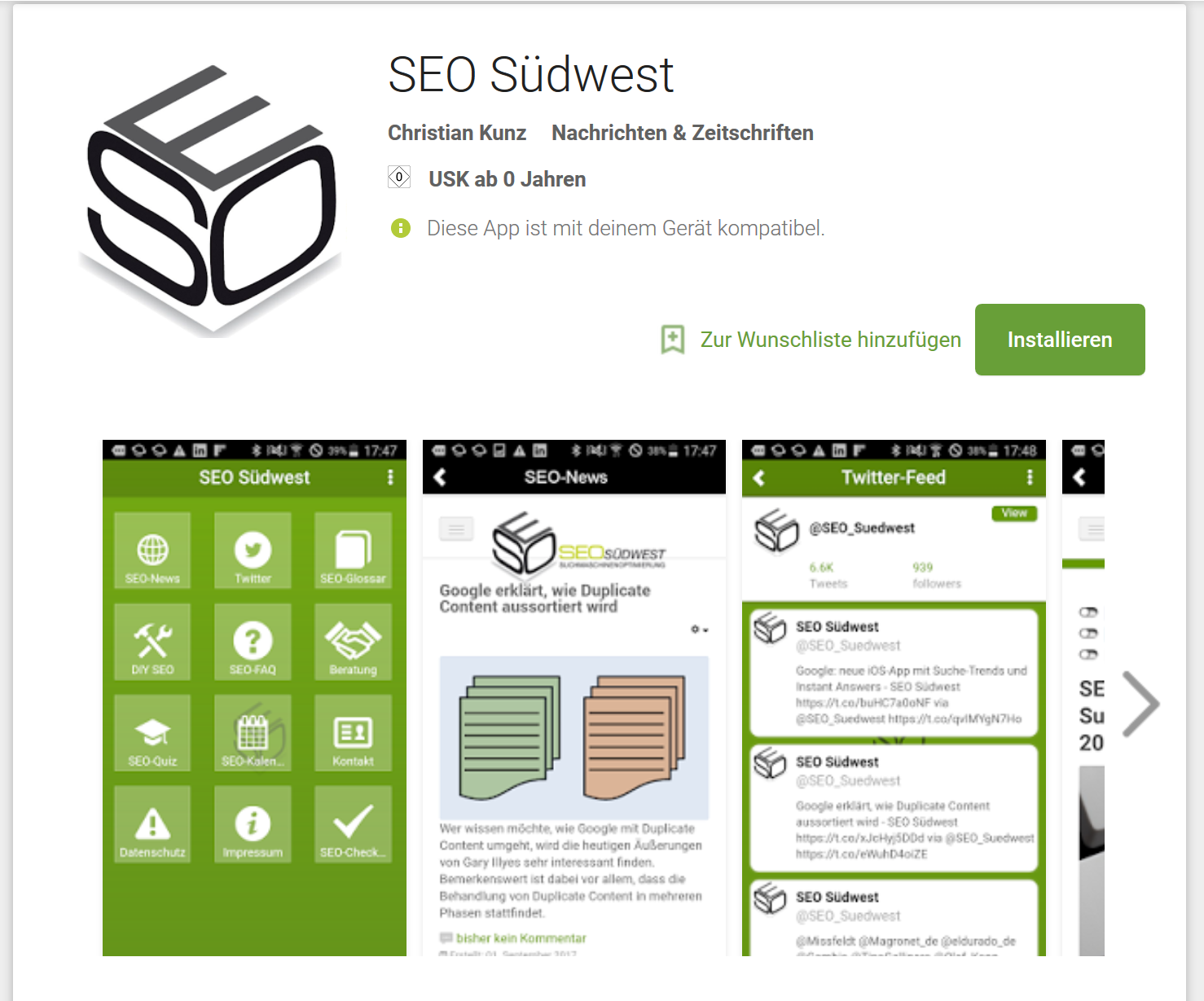 SEO Südwest auf Google Play