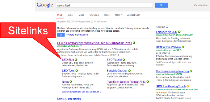 Sitelinks-Beispiel