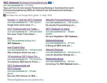 Neue Sitelinks bei Google