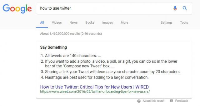Google: Featured Snippet in der mobilen Suche