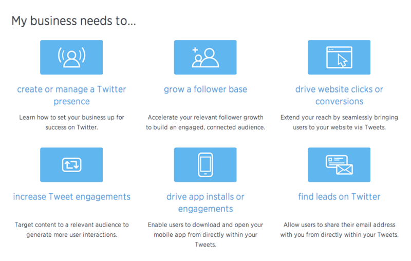 Twitter for Business: neue Seite