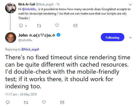 Google: kein festgelegter Timeout für das Rendern von JavaScript