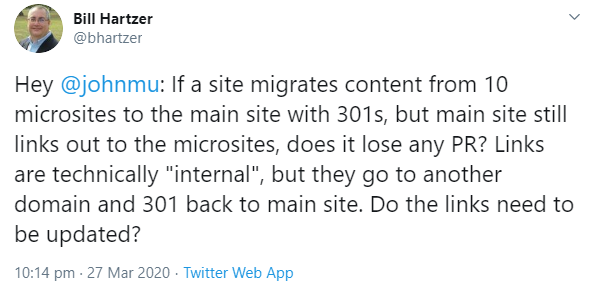 Google: Ist es ein Problem, wenn es nach dem Merge interne Links auf die alten Domains gibt?