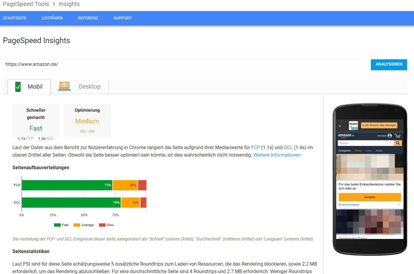 PageSpeed Insights: Amazon