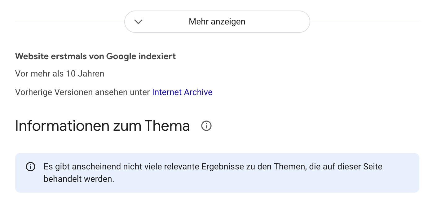 Link zum Internet Archive in 'about this result'