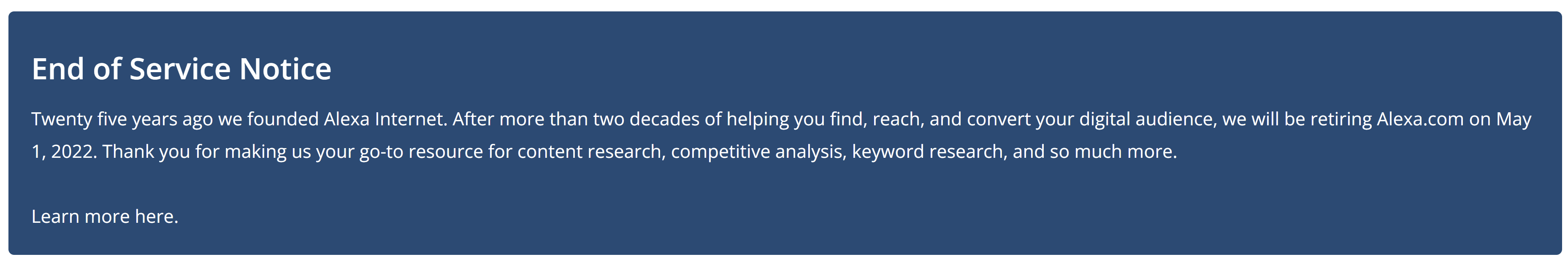 Alexa: End of Service am 1. Mai 2022