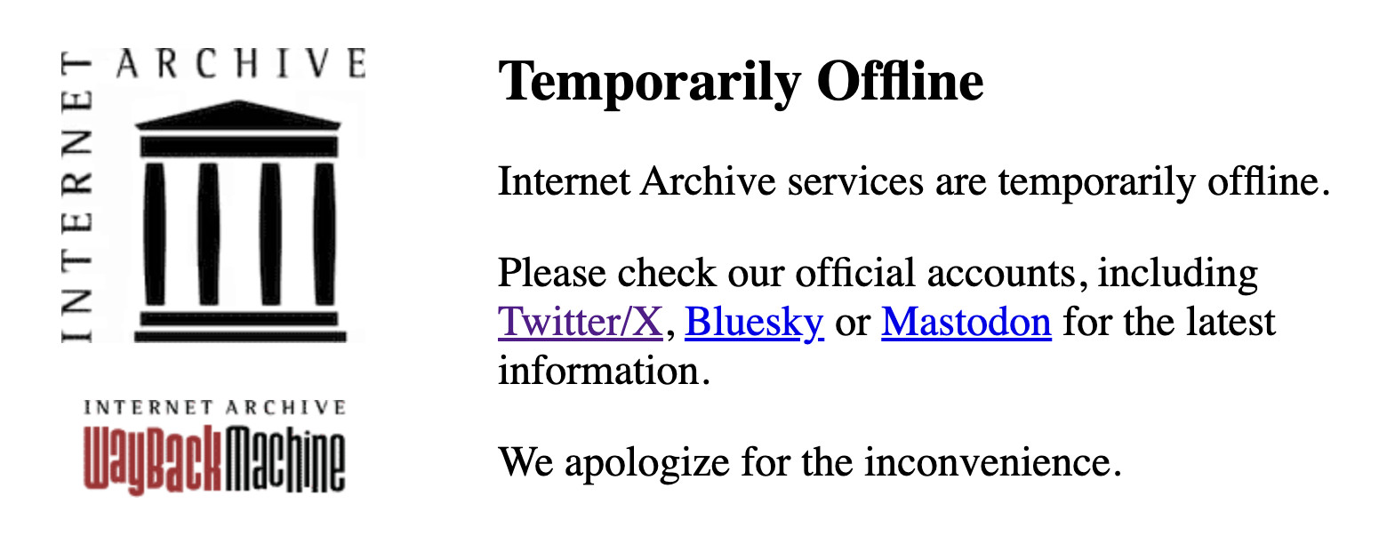 Internet Archive offline