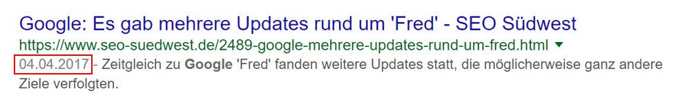 Beispiel-Snippet mit Datum