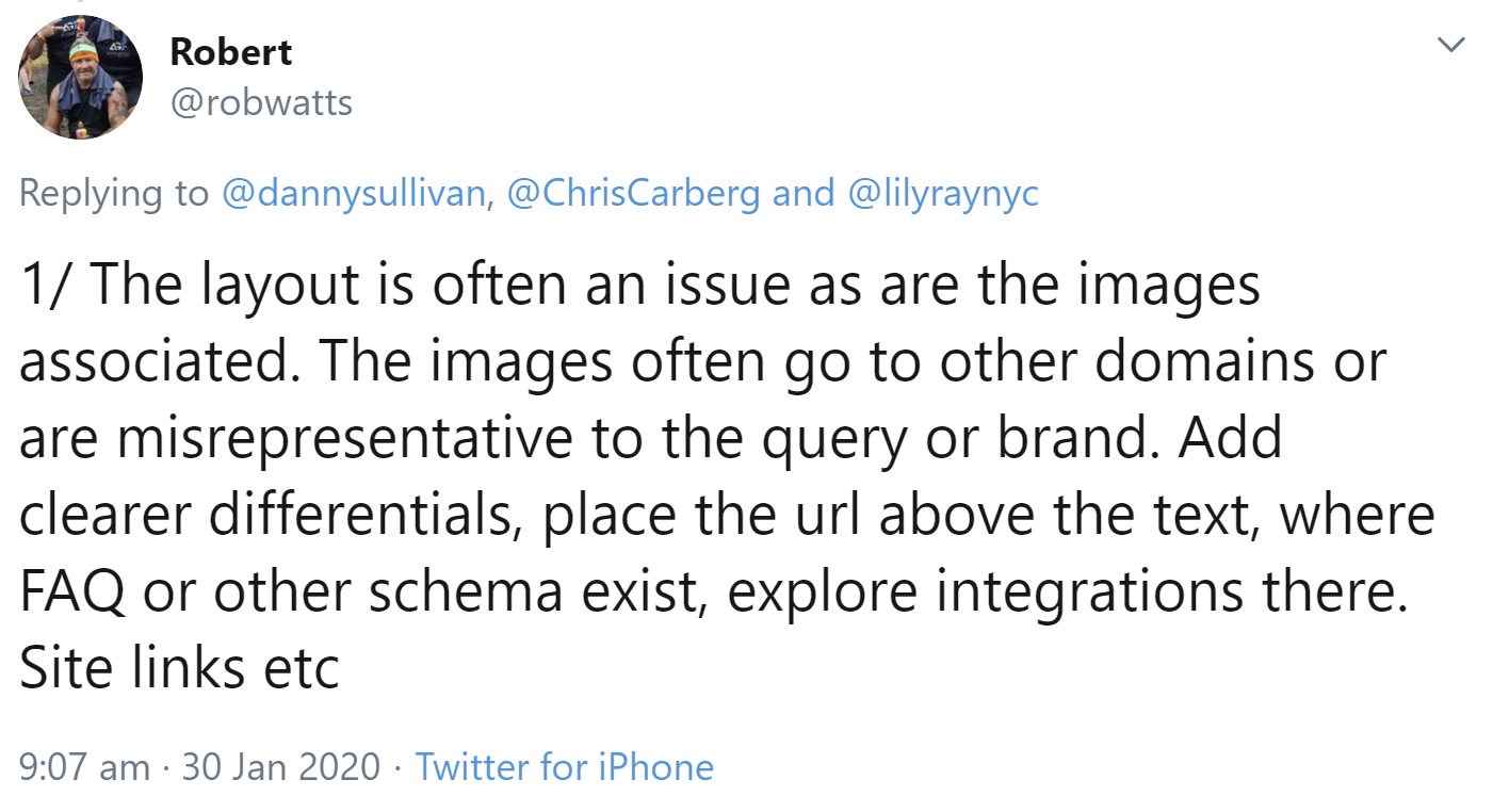 Beschwerde wegen falscher Bilder in Featured Snippets