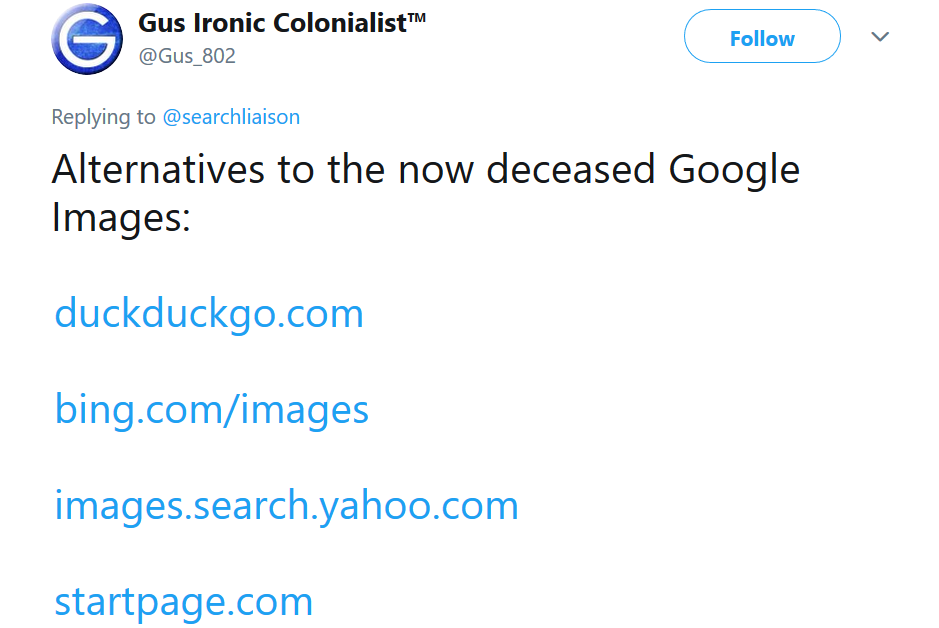 Google Bildersuche: Nutzer droht, zur Konkurrenz zu wechseln