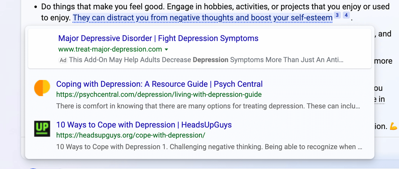 Links auf Quell-Webseiten und bezahlte Anzeige im neuen Bing - ChatGPT