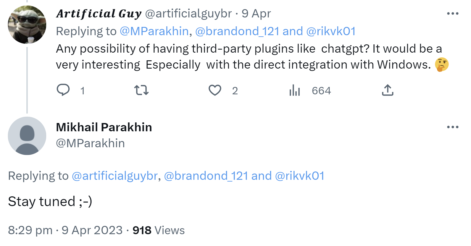 Bing Chat bald mit Plugin-Unterstützung? Mikhail Parakhin auf Twitter