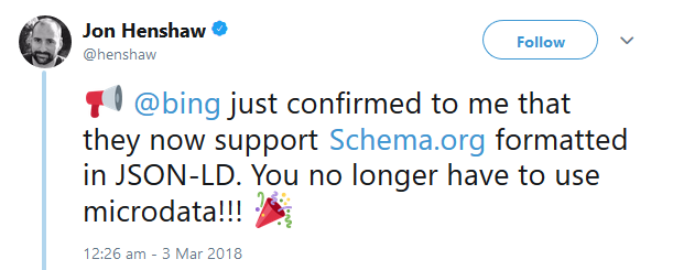 Bing unterstützt JSON-LD