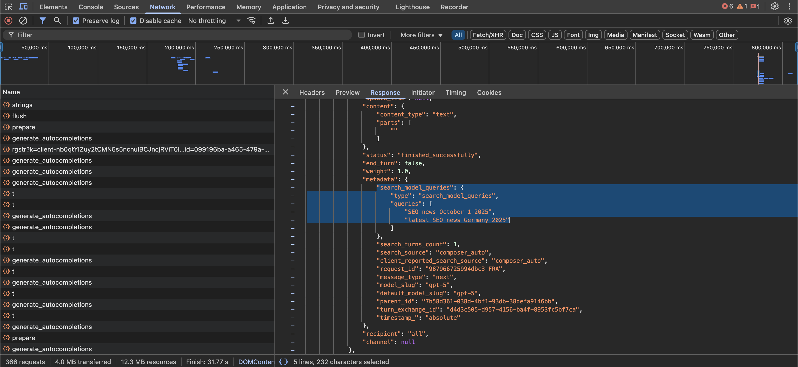 ChatGPT: Suchanfragen für Grounding als JSON