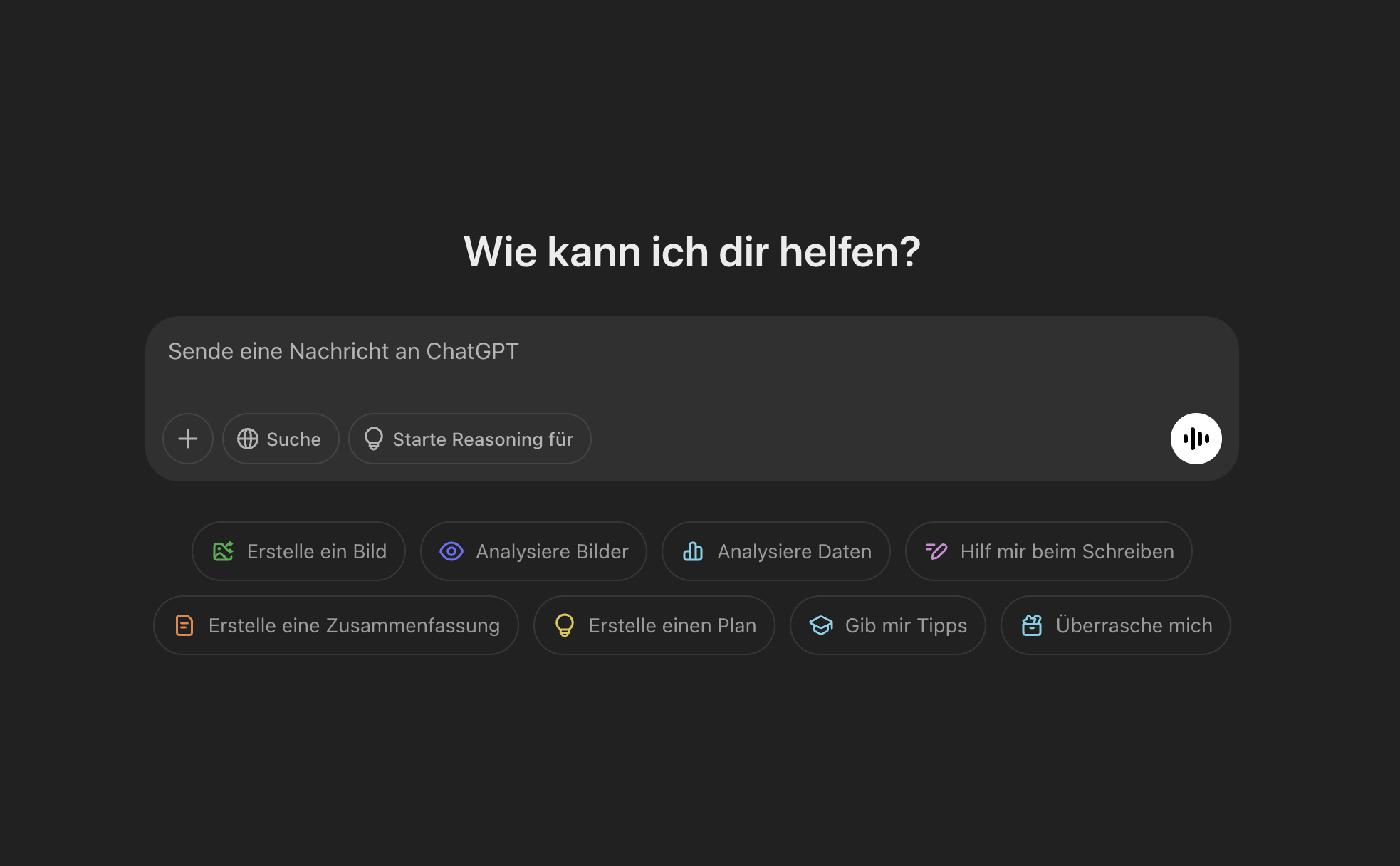 ChatGPT: verschiedene Intents